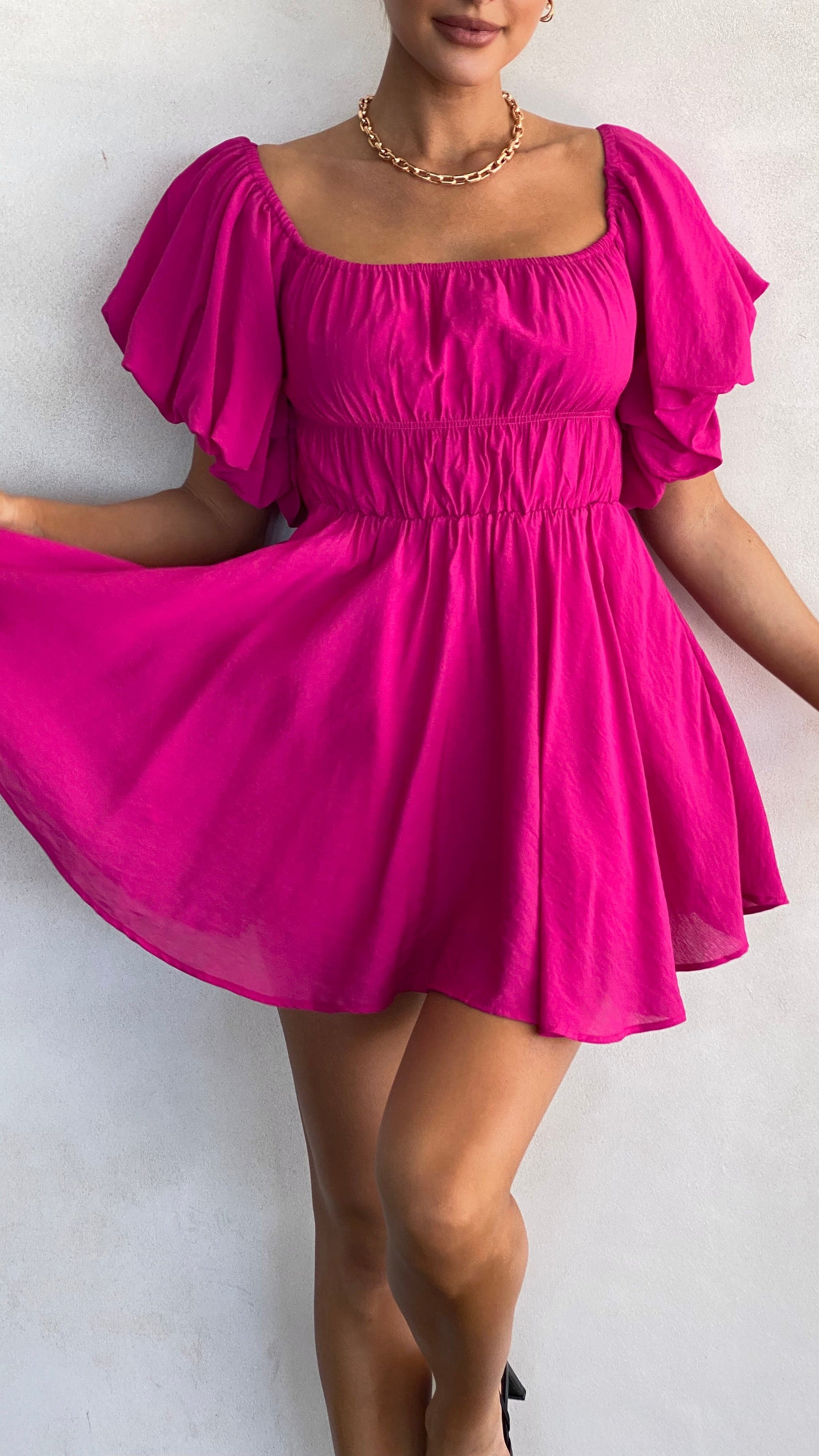 Adi Mini Dress - Hot Pink-Sunshines Bliss