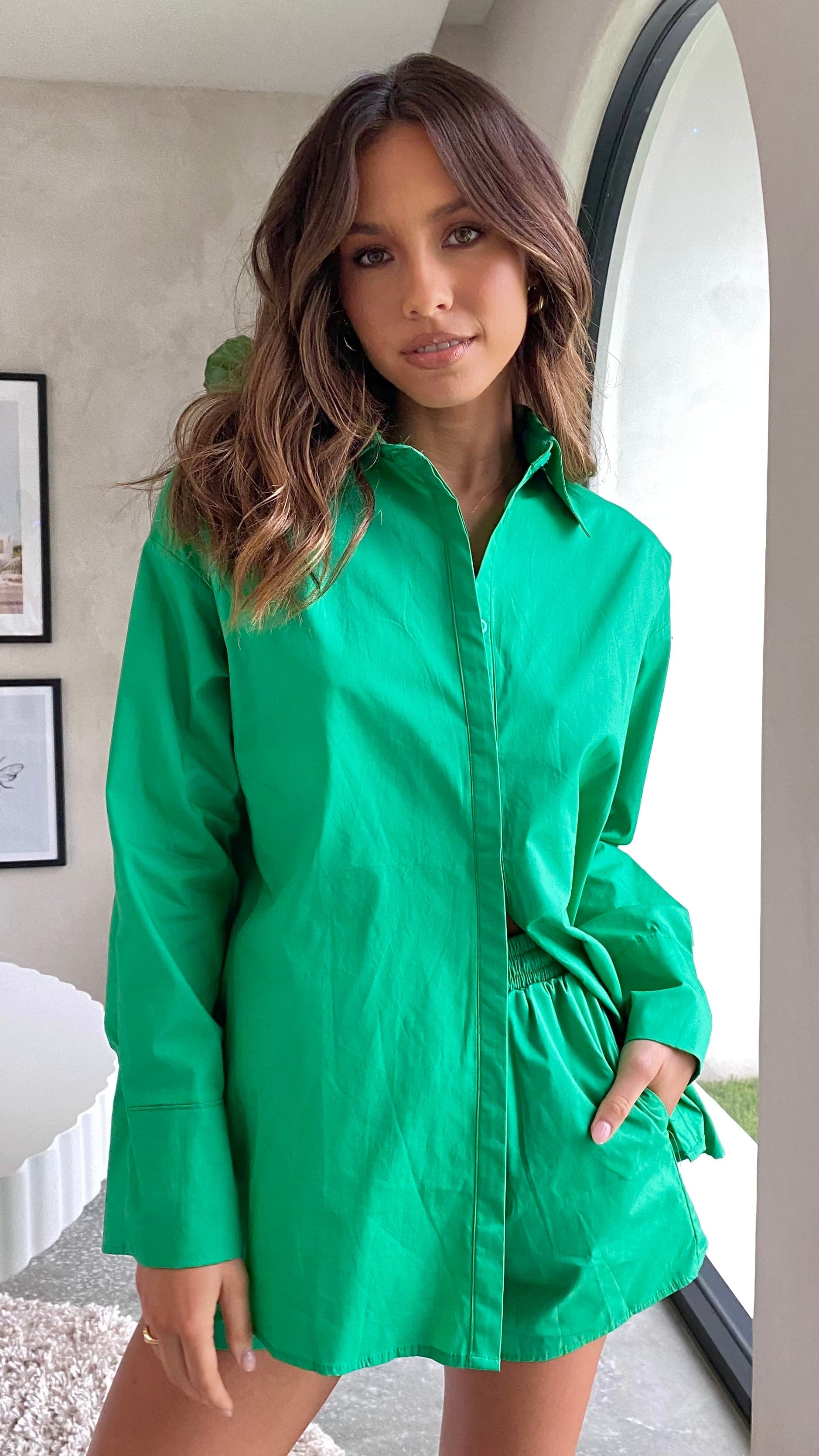 Stellan Button Up Shirt - Green-Sunshines Bliss