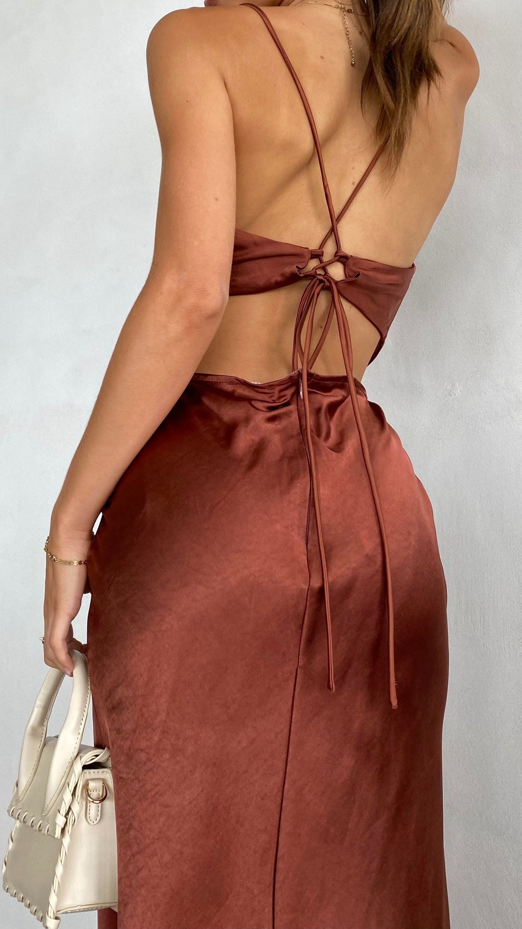 Sloan Midi Dress - Rust-Sunshines Bliss