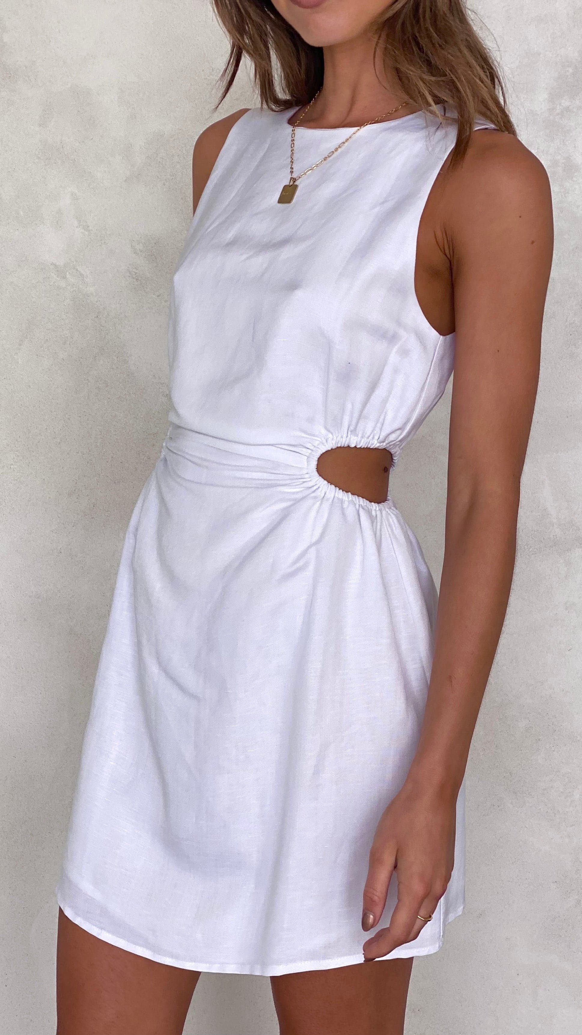 Mandi Mini Dress - White-Sunshines Bliss