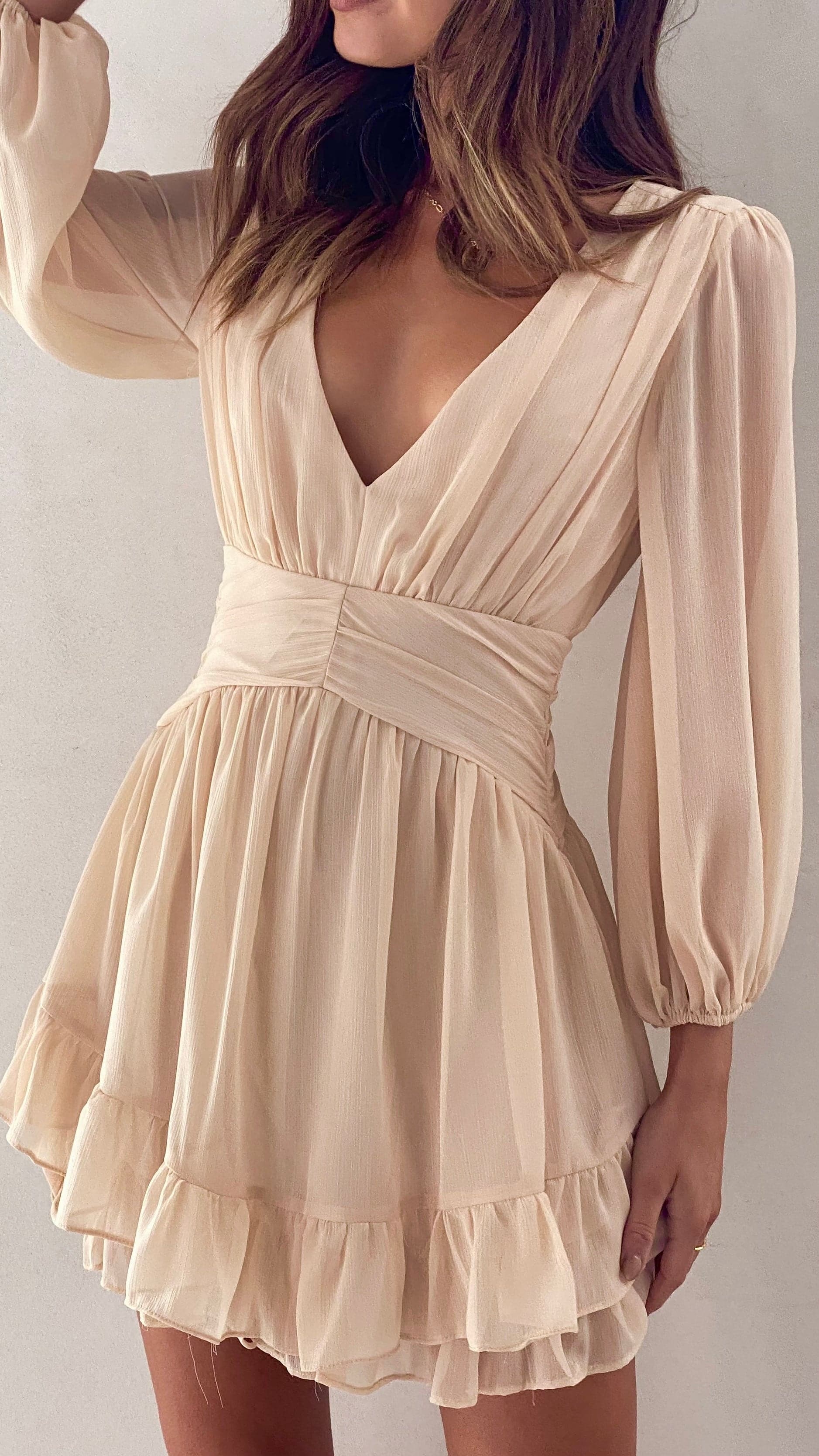 Briella Mini Dress - Cream-Sunshines Bliss