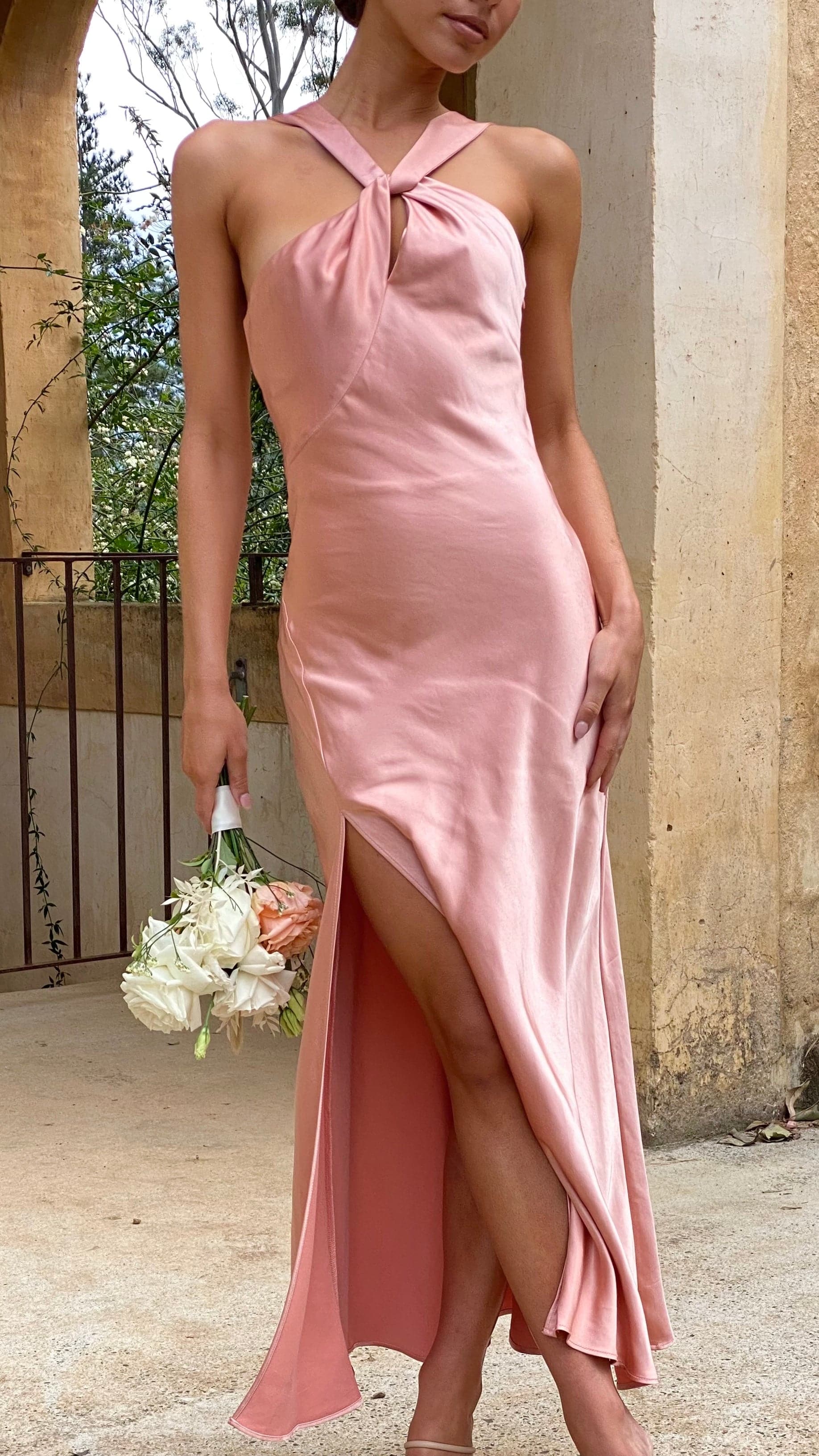 Hadria Midi Dress - Rose-Sunshines Bliss