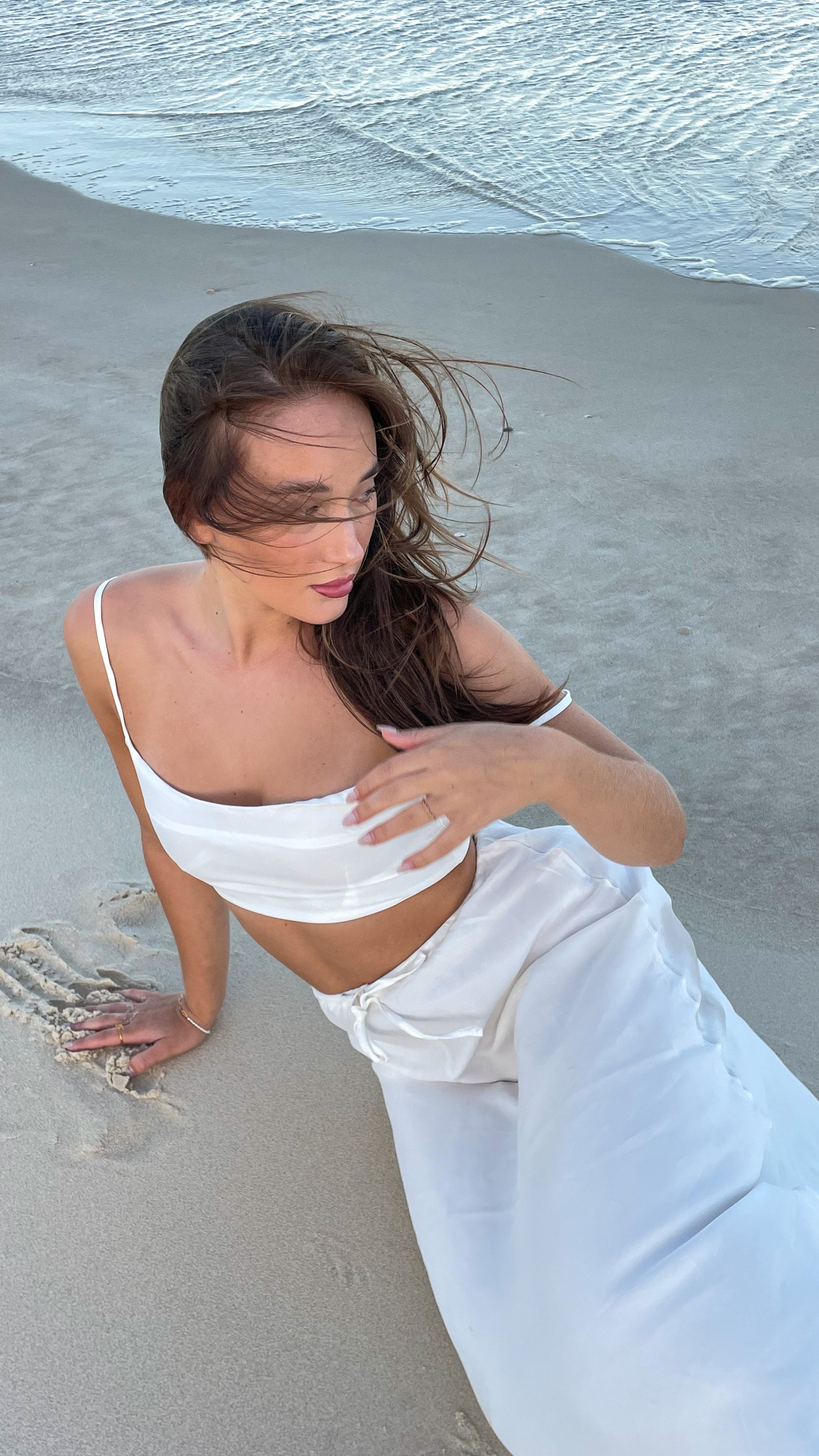 Whitney Crop Top - White-Sunshines Bliss