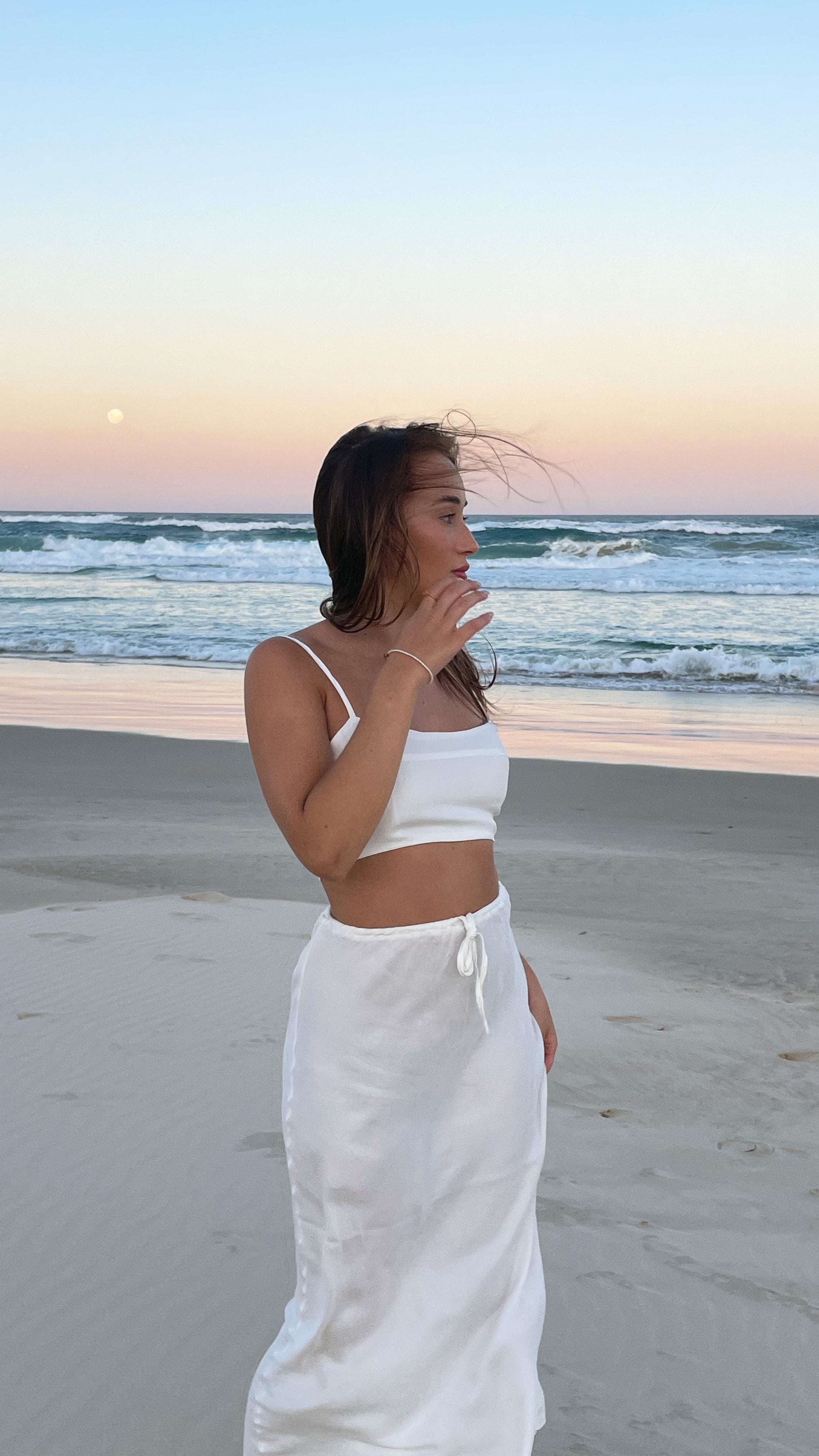 Whitney Maxi Skirt - White-Sunshines Bliss
