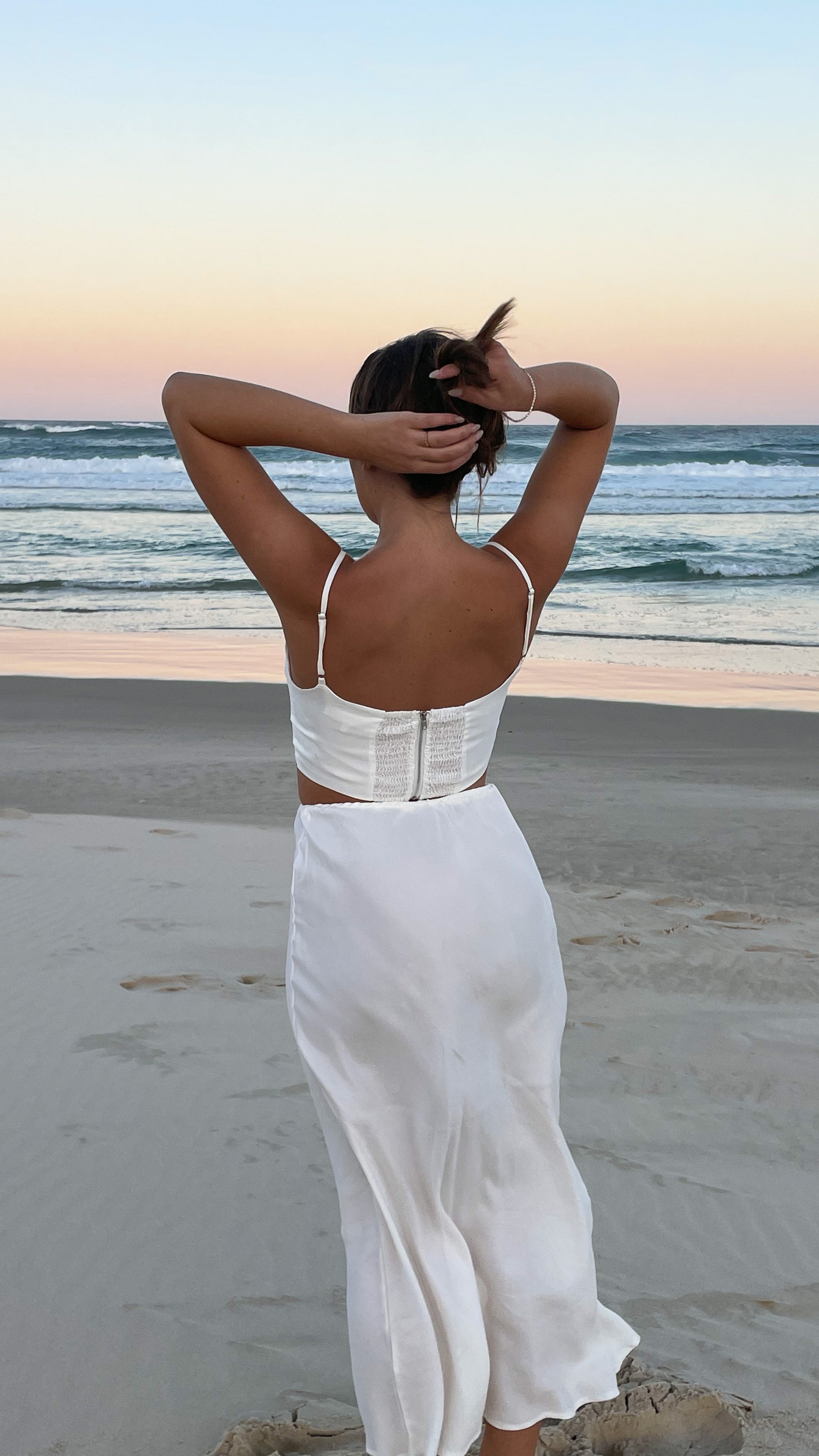 Whitney Maxi Skirt - White-Sunshines Bliss