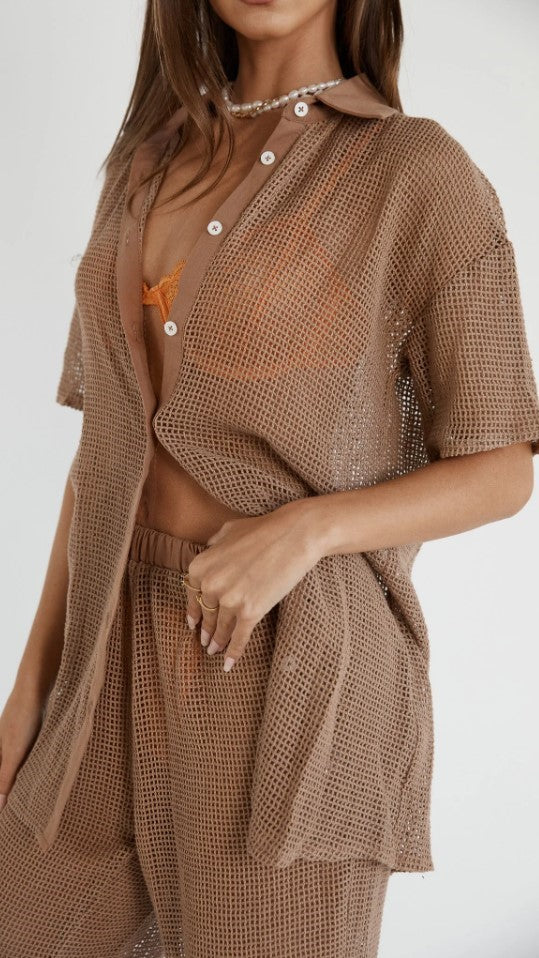 Hyams Shirt - Mocha-Sunshines Bliss