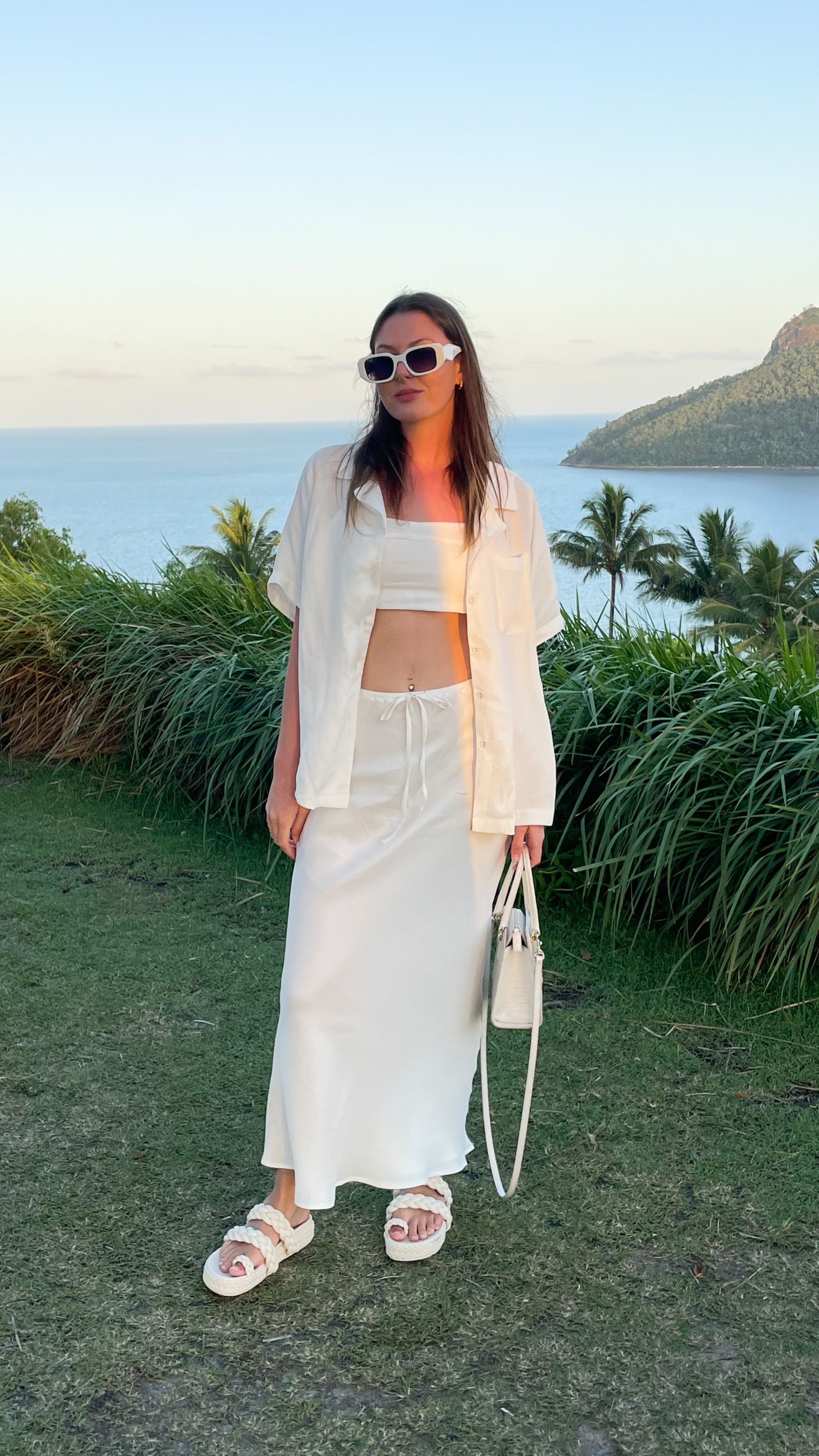 Whitney Maxi Skirt - White-Sunshines Bliss