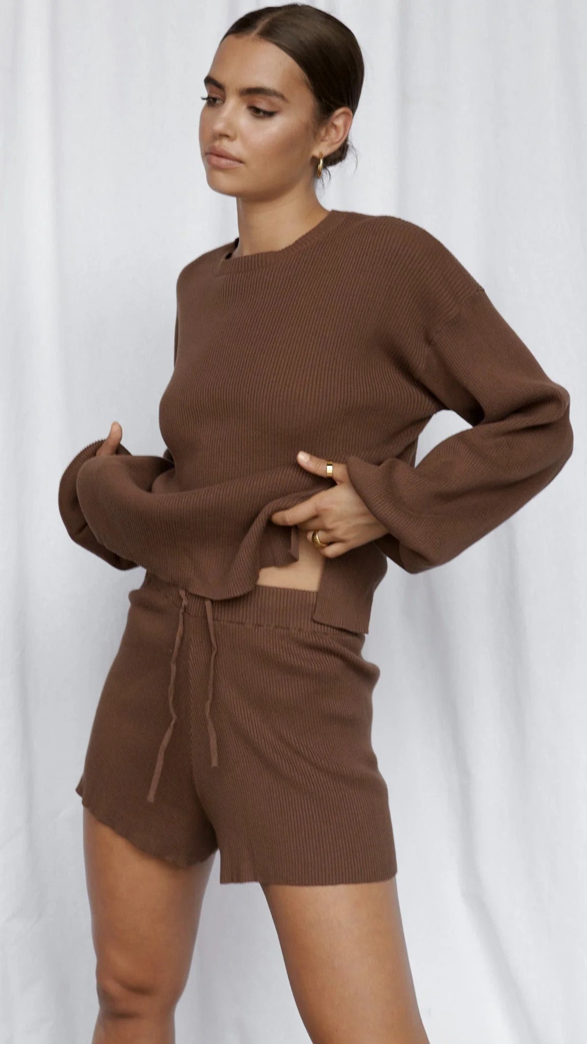 Goldie Long Sleeve Top - Chocolate-Sunshines Bliss