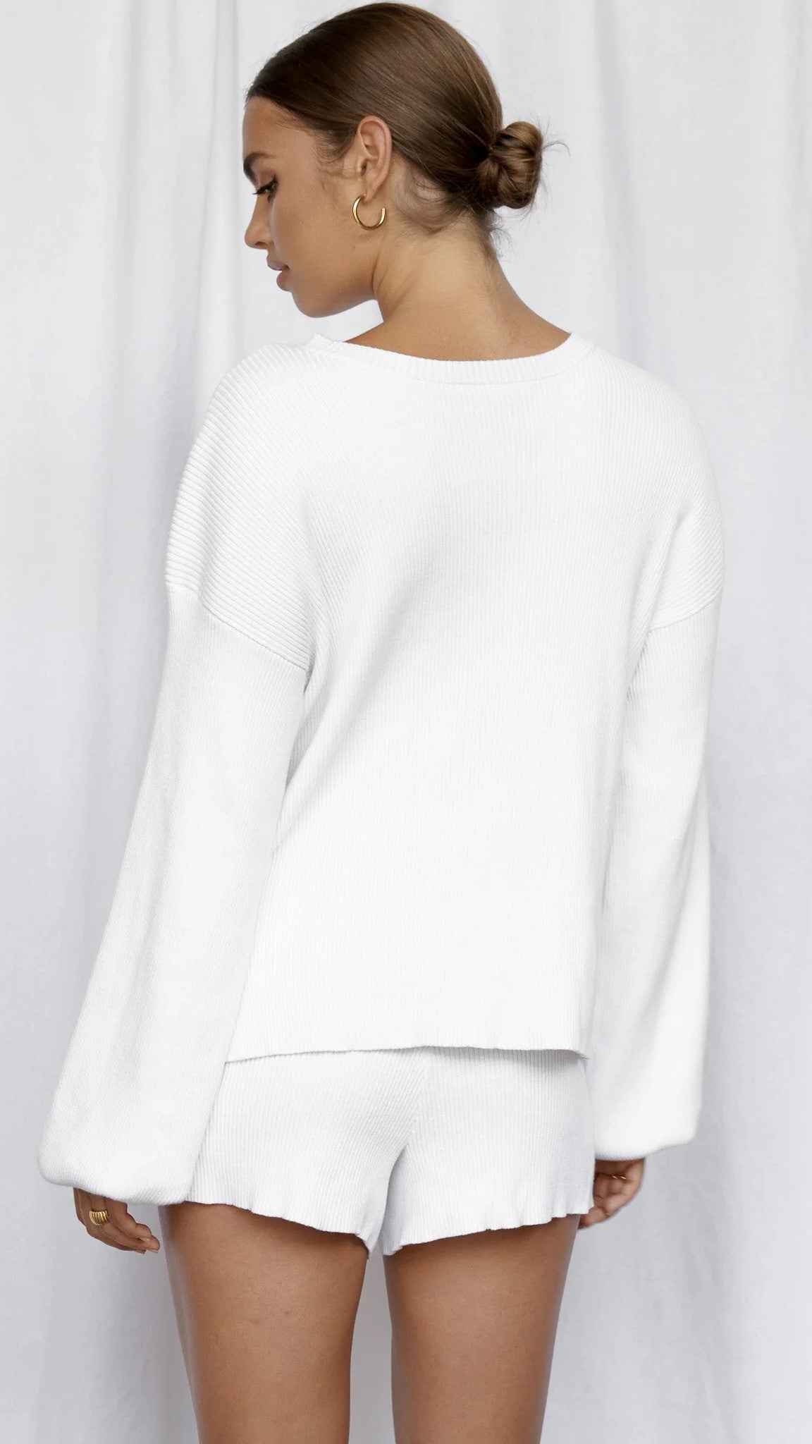 Goldie Long Sleeve Top - White-Sunshines Bliss
