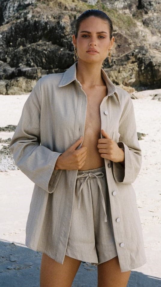 Rita Shirt - Stone-Sunshines Bliss