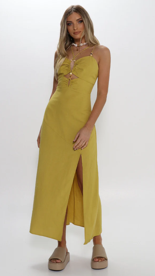 Eilish Midi Dress - Citrus-Sunshines Bliss