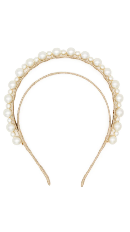 Whitney Headpiece - Gold/Pearl-Sunshines Bliss