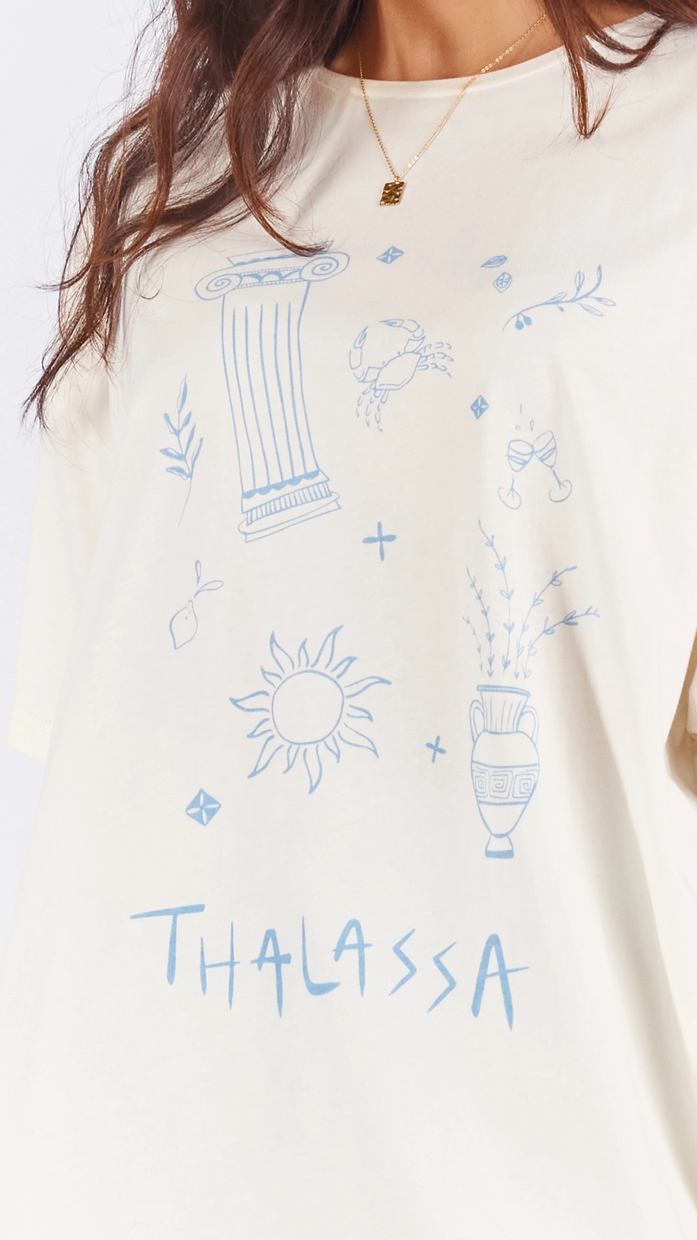 Thalassa Tee - Sea Blue-Sunshines Bliss