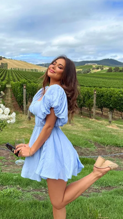 Adi Mini Dress - Blue-Sunshines Bliss