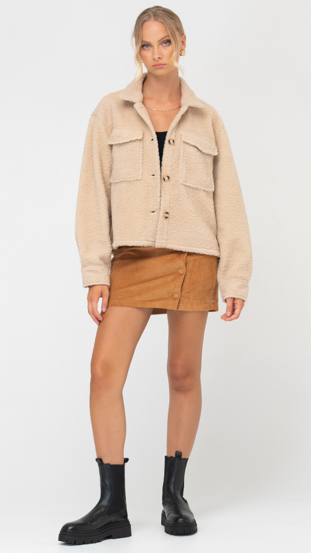 Hany Teddy Jacket - Camel-Sunshines Bliss