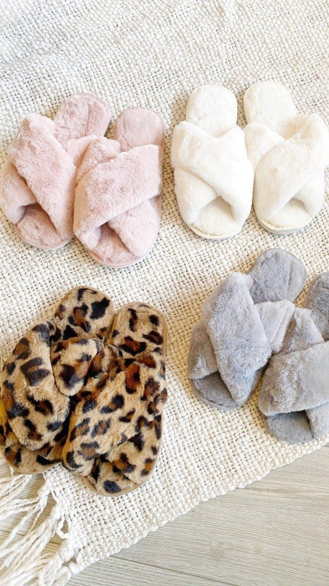 Jessica Fluffy Slippers - Leopard-Sunshines Bliss