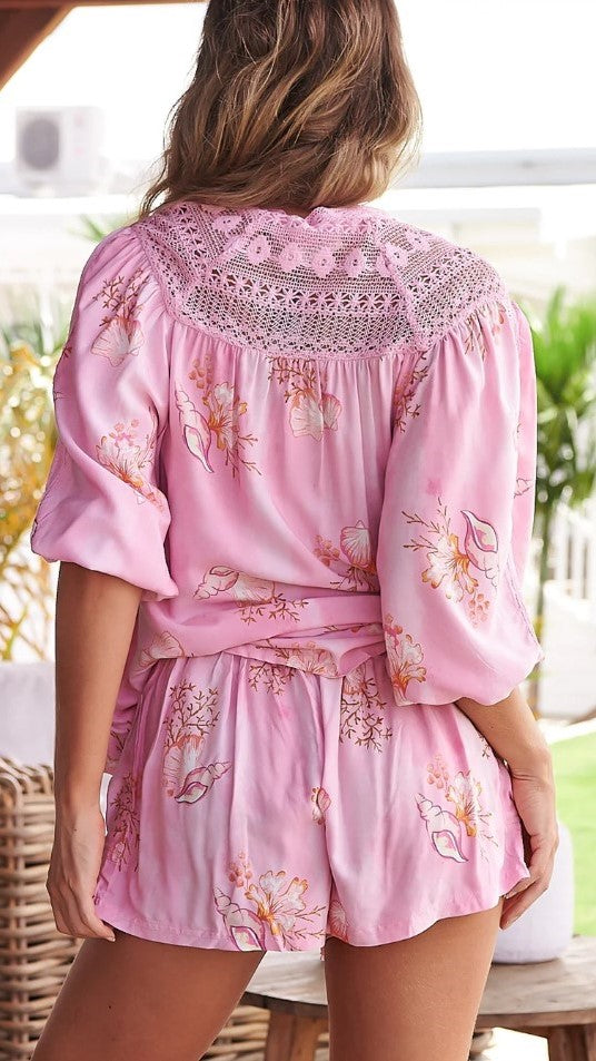 Brydie Shorts - Seashells-Sunshines Bliss