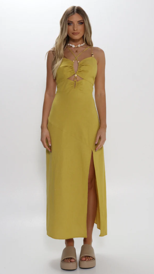 Eilish Midi Dress - Citrus-Sunshines Bliss
