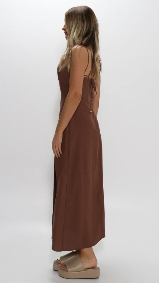 Eilish Midi Dress - Chocolate-Sunshines Bliss