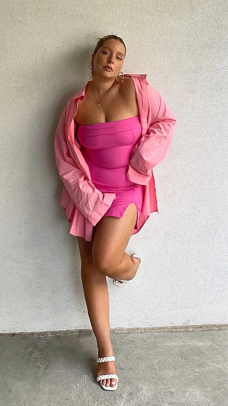 Crystal Mini Dress - Pink-Sunshines Bliss