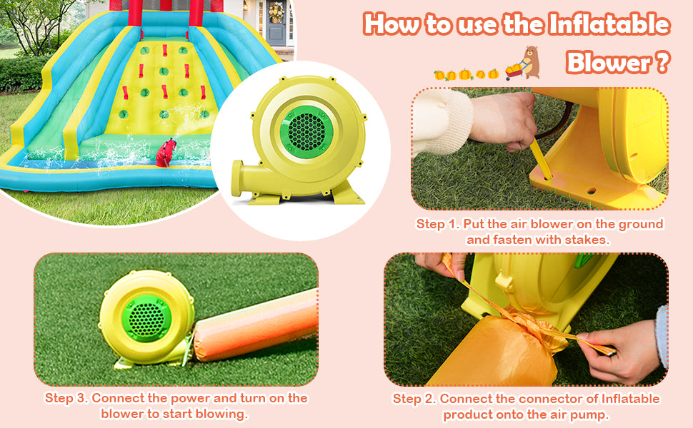 950 Watts 1.25 HP Air Blower Pump Fan for Inflatable Bounce House