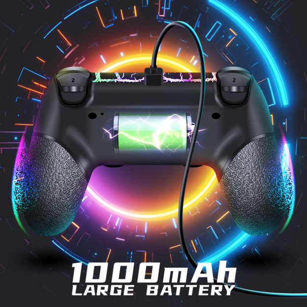 ACE GAMER PLAY Illuminated Wireless Controller for PS4 - Black Cracks