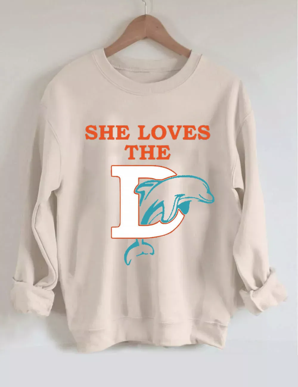 Miami Dolphins Womens Sweatshirt Miami Dolphins Fan Gifts - Happy Place for  Music Lovers