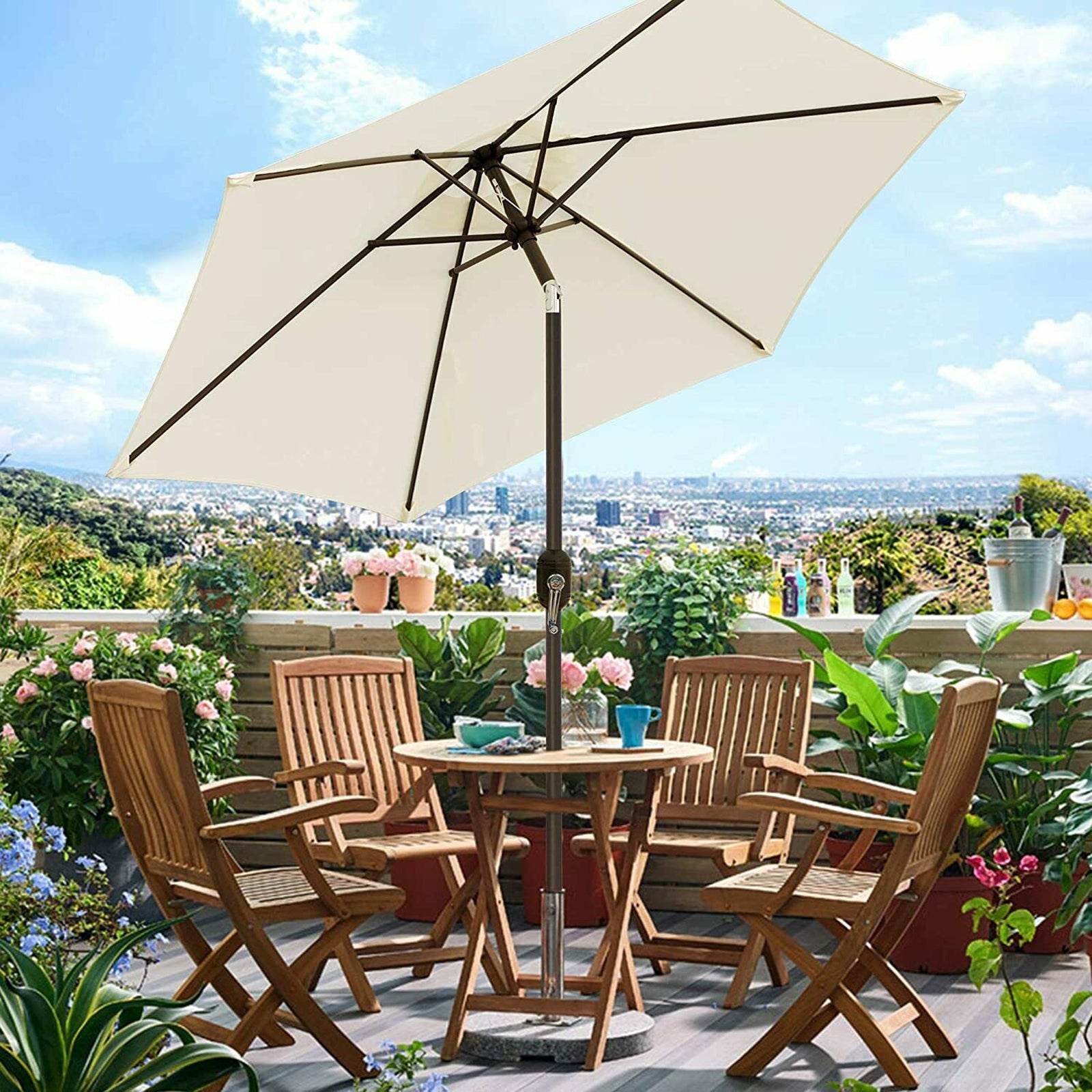 7.5ft Outdoor Patio Umbrella for Inground Pool Balcony