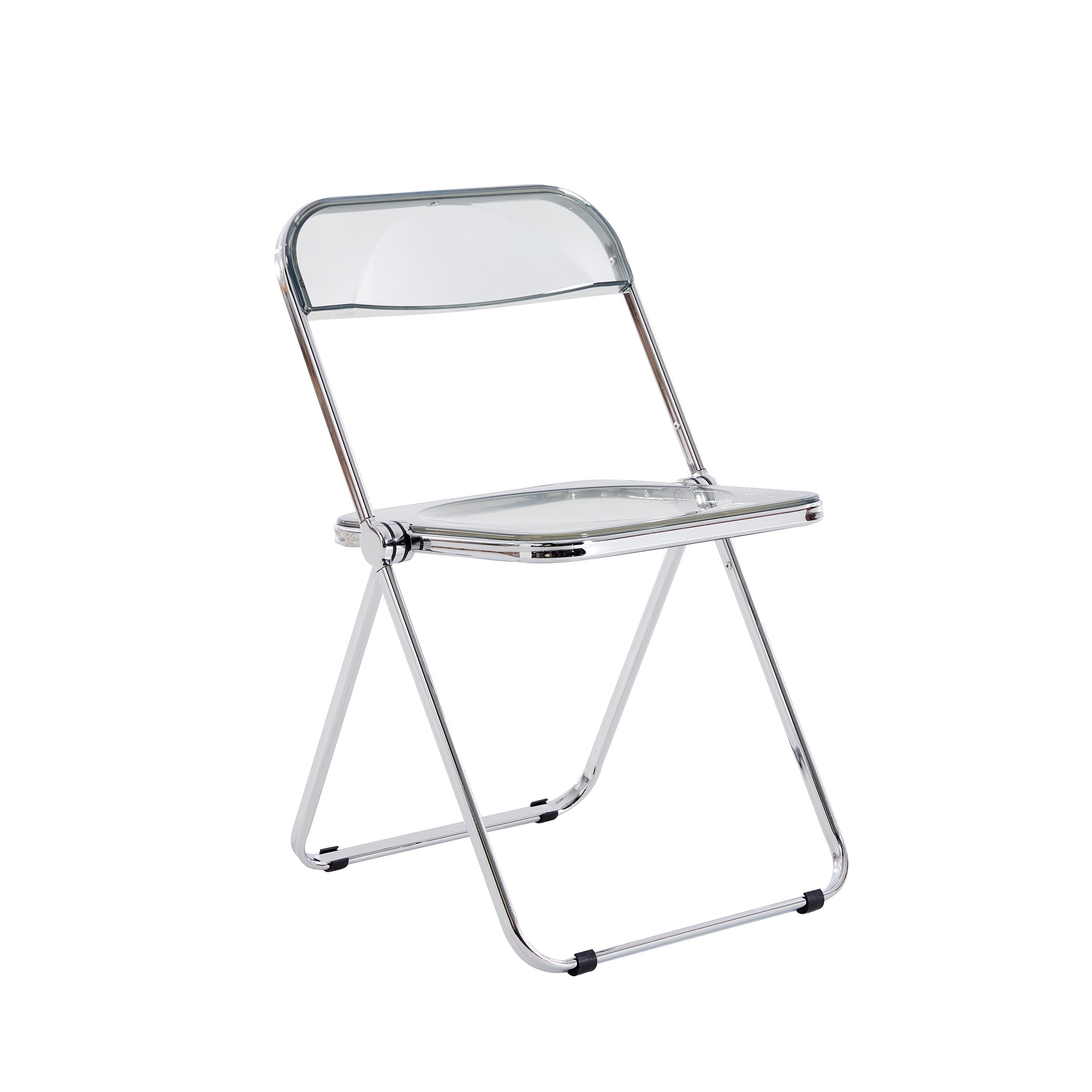 Gray Clear Transparent Folding Chair Chair Pc Plastic Living Room Seat