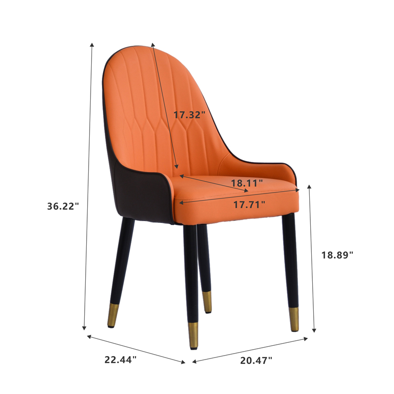 Modern PU Sponge-Filled Dining Chair(Set of 2)
