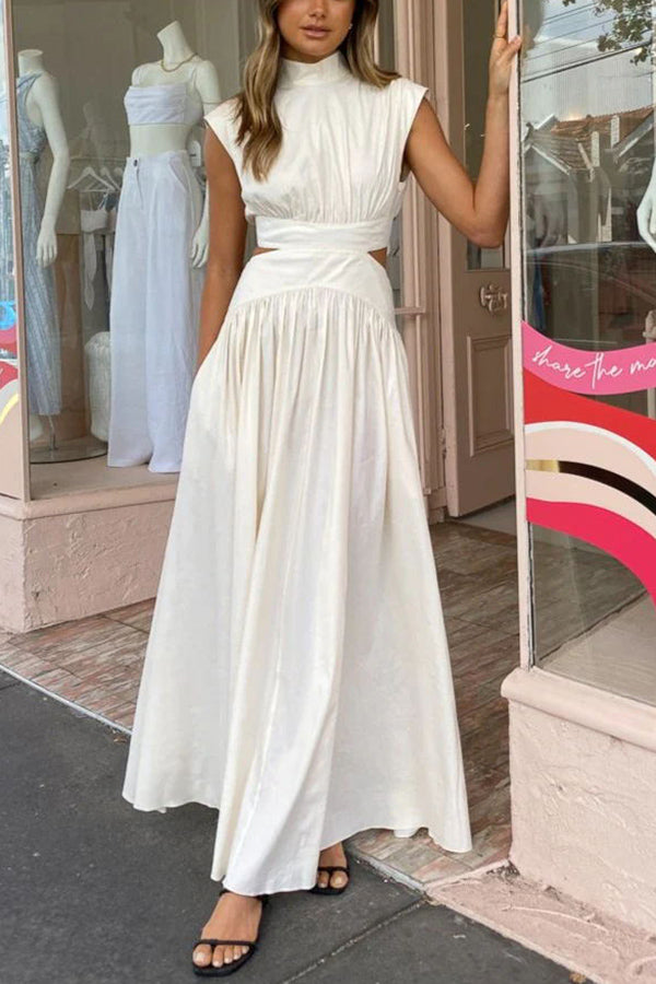 On Vacay Mode Îmbrăcăminte maxi cu talie elastică cu buzunare în talie decupată din amestec de bumbac On Vacay Mode