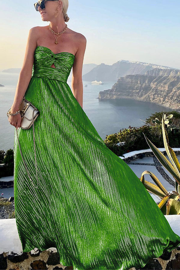 Shimmer Please Rochie maxi fără umeri