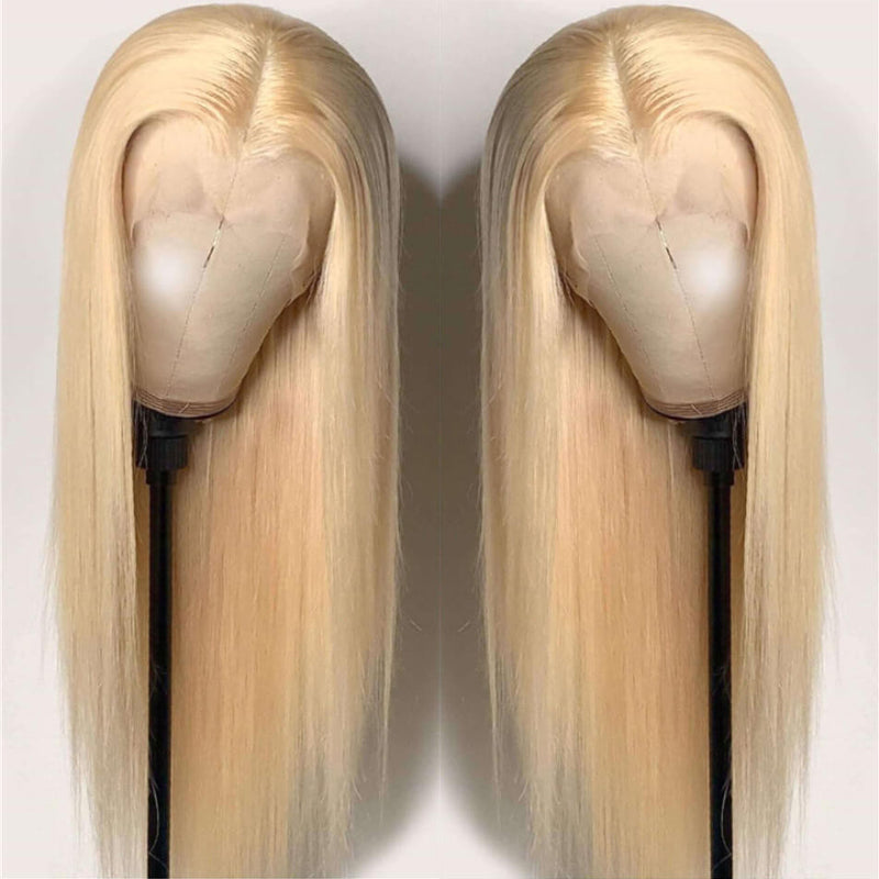 YMS 613# Straight Transparent Lace Frontal Wig Human Hair Pre Plucked with Baby Hair