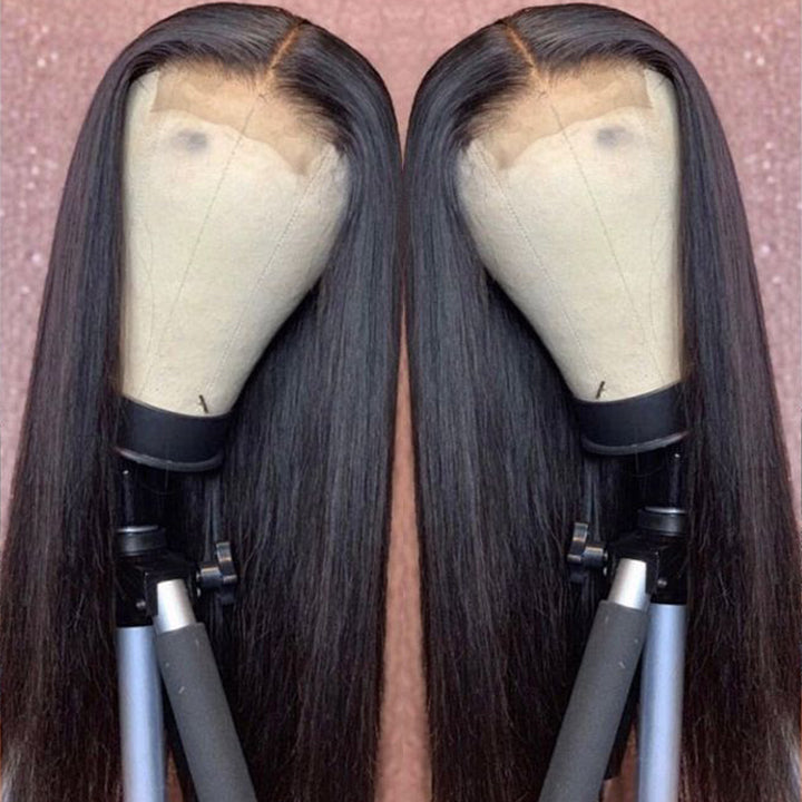 YMS 4x4 Lace Closure Wig Straight Lace Front Wigs Human Hair 100% Real Virgin Hair Wigs Pre Plucked