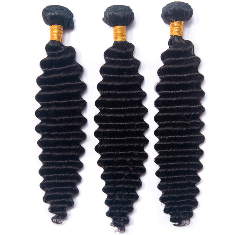 YMS Loose Deep Wave Bundles Human Hair Extensions 3 Bundles Deals Brazilian Big Deep Wave Bundle Weaves Wholesale Vendor