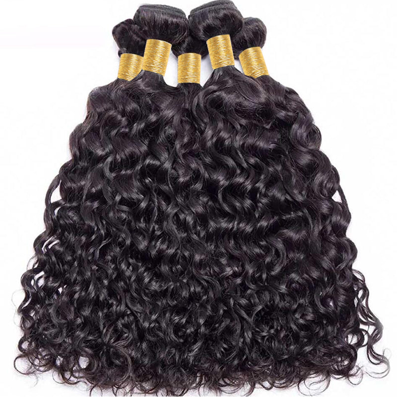 YMS Malaysian Water Wave Bundles 3 Pcs Grade 10A Wet Wavy Curly Human Hair Bundles 100% Virgin Remy Hair Weave Extensions