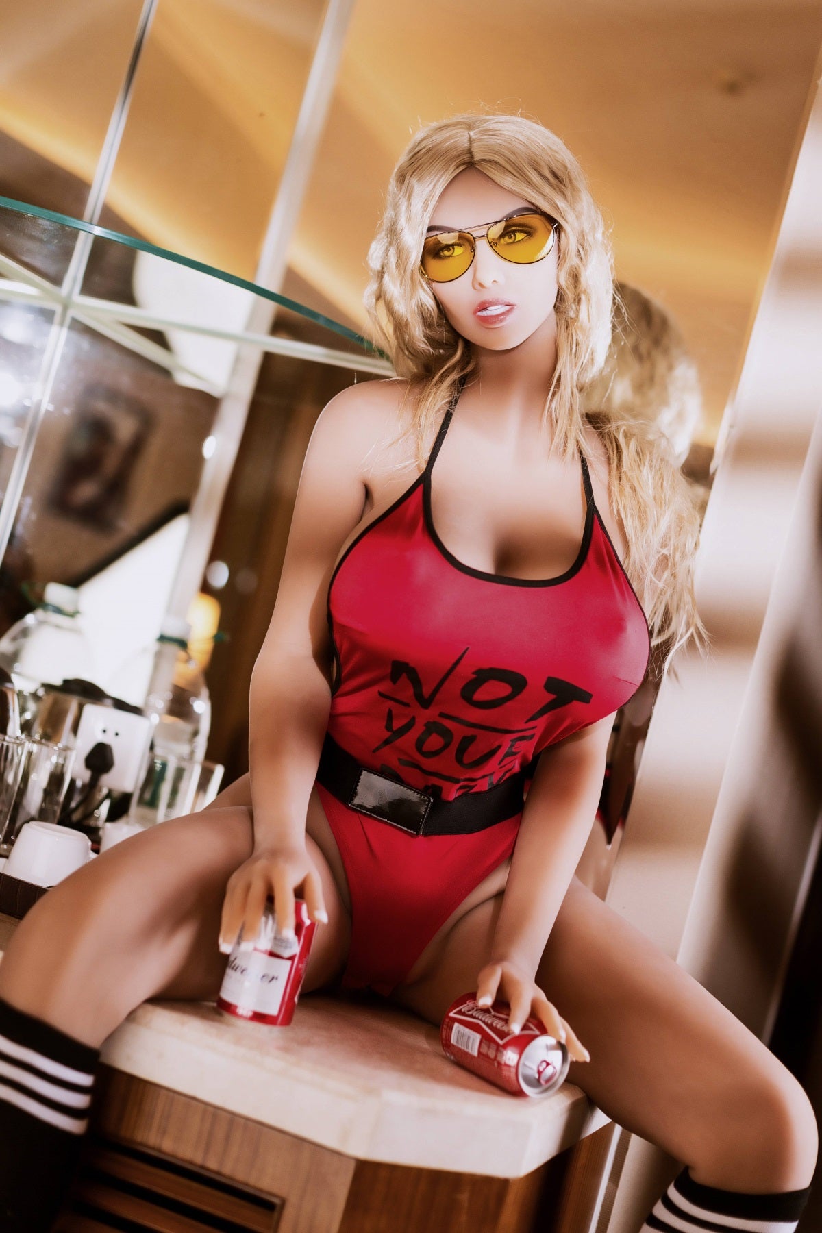 AF | Saloso - 5ft4 (163cm)  Stunning Life-Like TPE Sex Doll with Blonde Curly Hair-DreamLoveDoll