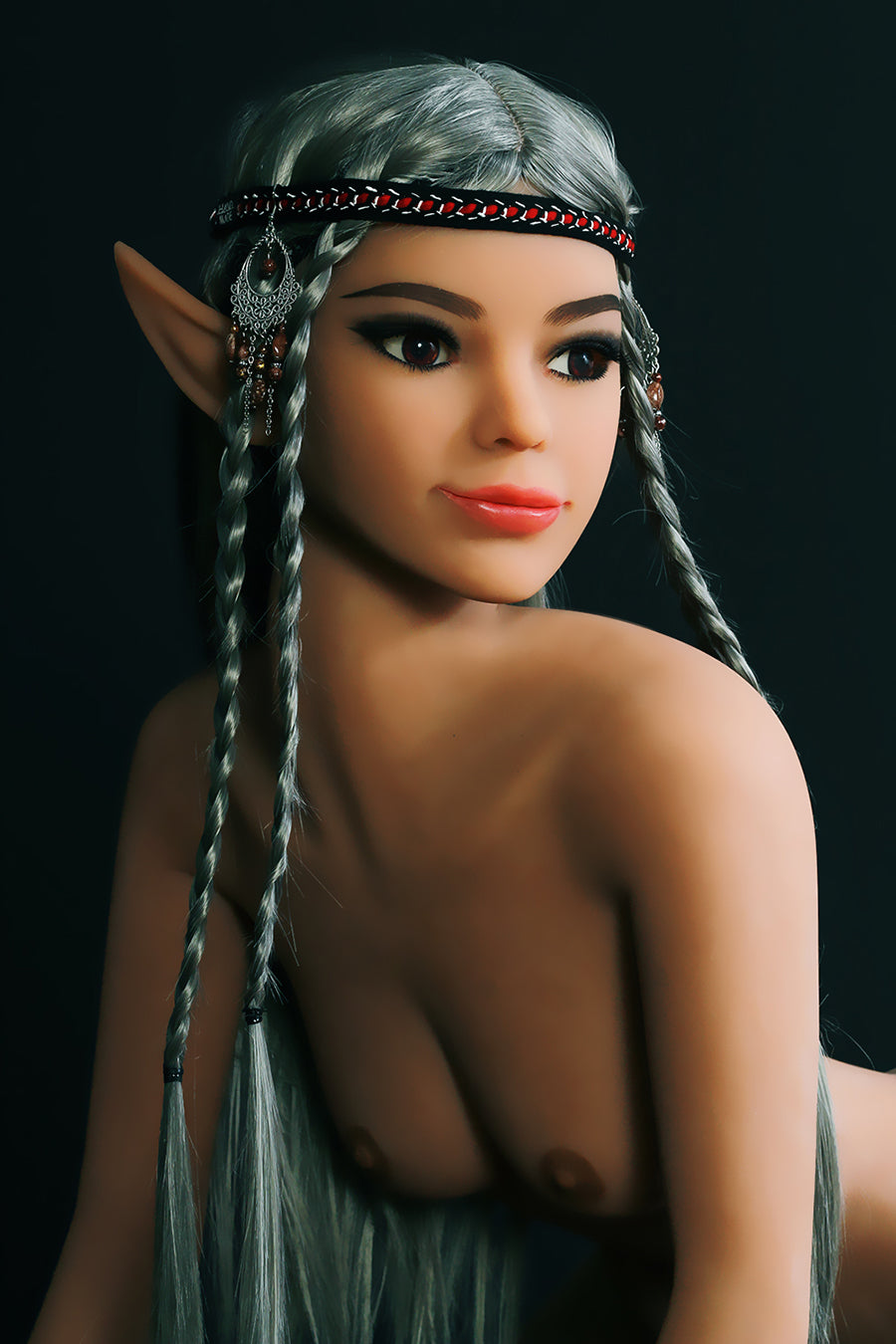 Fontaine - 5ft1(155cm) Ultra  Flat Chest Elf Sex Doll With Gray Hair-DreamLoveDoll