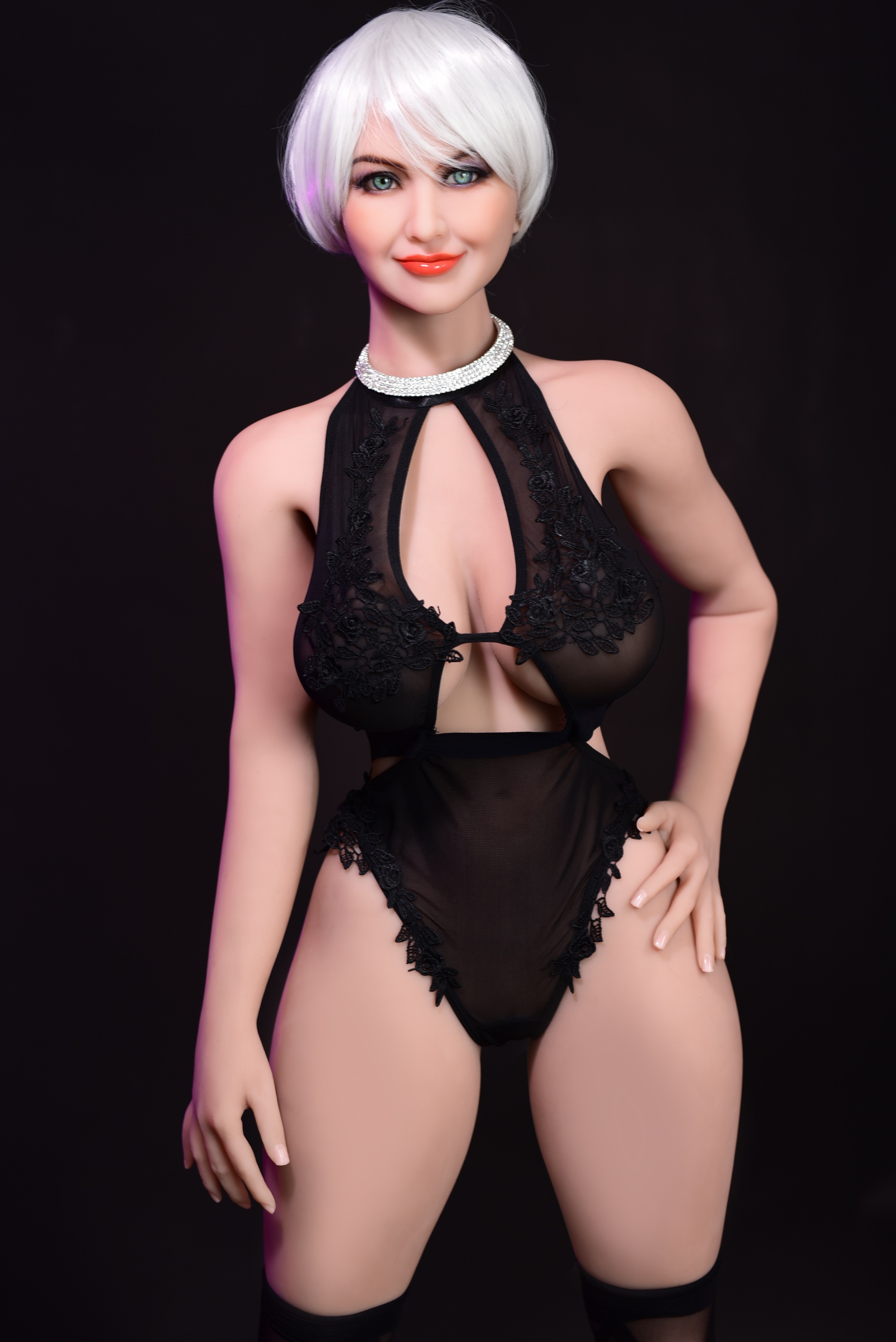6YE | Rosalie - 5Ft 1/156cm White Short Hair Huge Hips Sex Doll-DreamLoveDoll