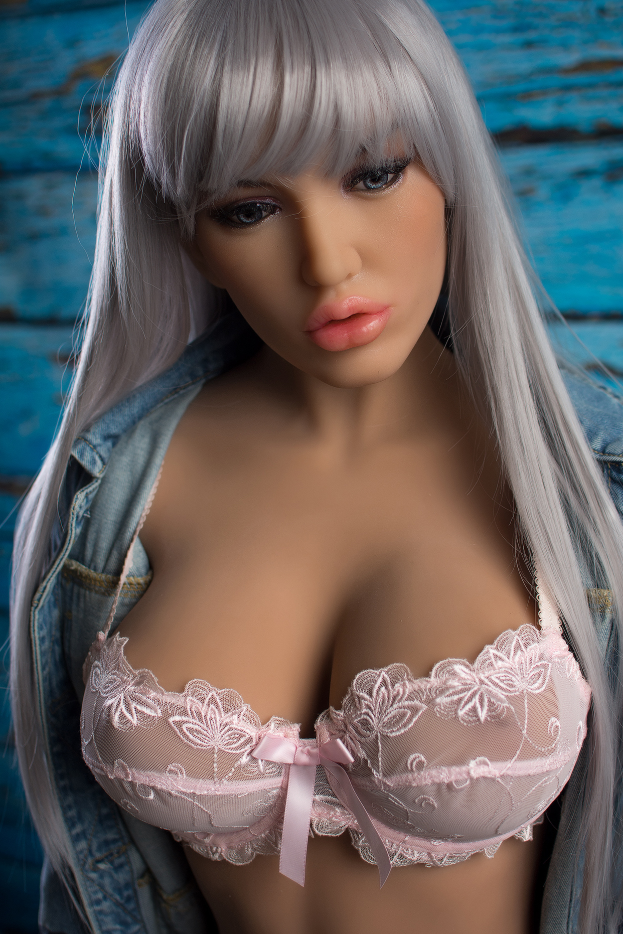 6YE | Reina - 5ft3/160cm Big Boobs Grey Hair Cowgirl Sex Doll-DreamLoveDoll