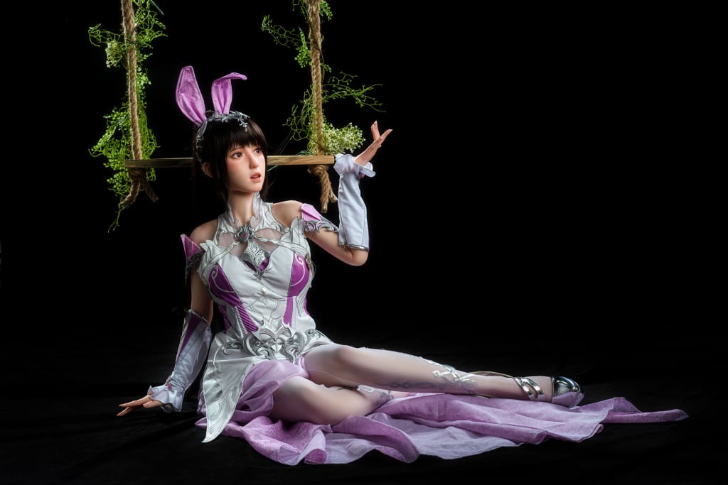 ZELEX® Astra 155cm(5.1') GE108#-2 C-Breasts Full Silicone Sex Doll With Movable Jaw Teeth Fixed Tongue (NO.2479)-DreamLoveDoll