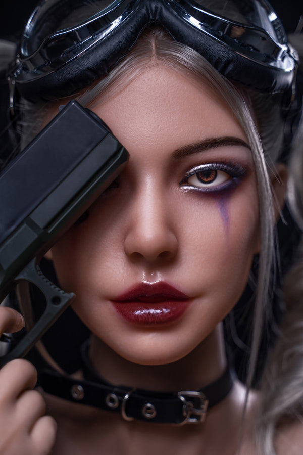 SY Movable Jaw Silicone Head Harley Quinn #M7-DreamLoveDoll