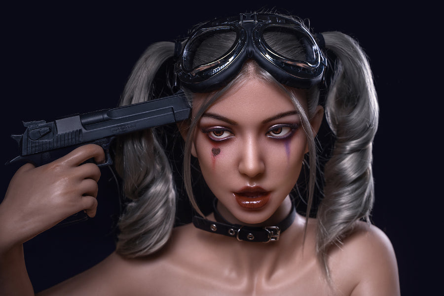 SY Movable Jaw Silicone Head Harley Quinn #M7-DreamLoveDoll