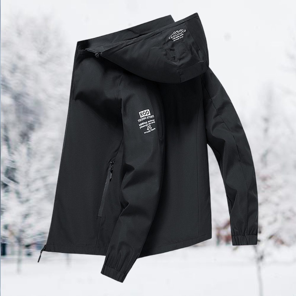 Diggetty Men's Casual Outdoor Jacket With Detachable Hood