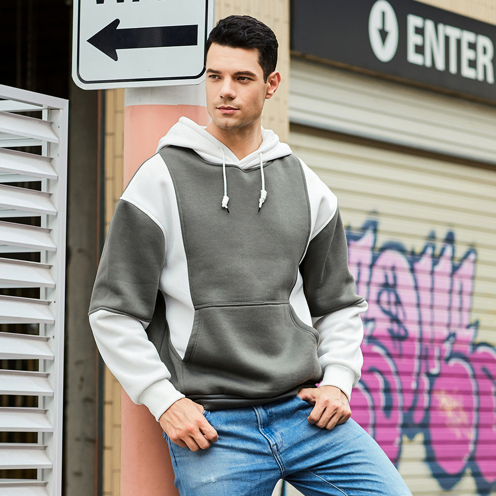 New Fashion Colorblock Men's Trendy Hoodie