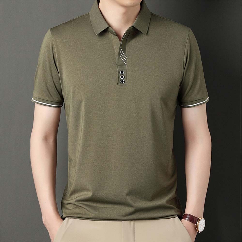 Diggetty Summer new men's light and breathable seamless POLO shirt