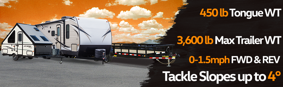  electric trailer dolly 2 inch hitch ball 3600 lbs steel frame forward reverse capability  24v