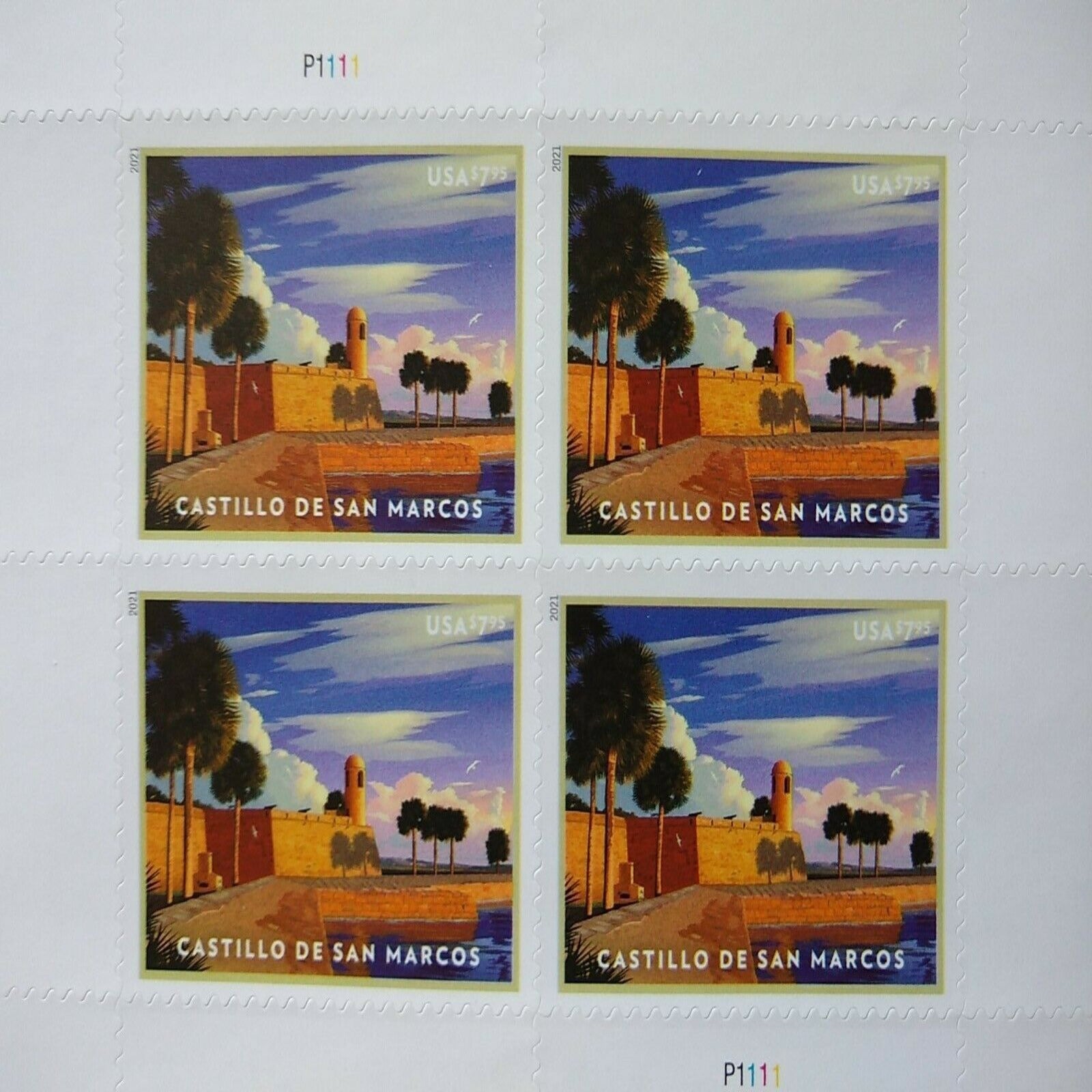 2021 USPS Castillo de San Marcos Priority Mail Postage Stamps