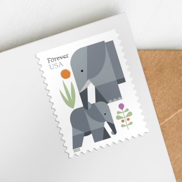 2022 Elephants Forever First Class Poatage Stamps