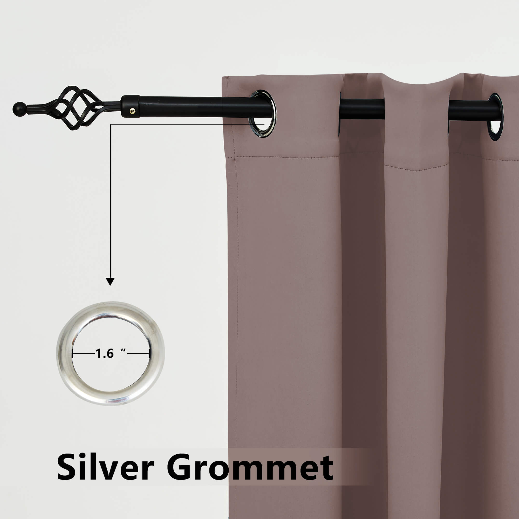 Snowcity Outdoor Curtains Waterproof Grommet Top 1 Panel - Light Brown